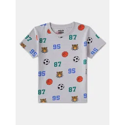 R&B Boys Graphic Printed Round Neck Cotton T-shirt-picture-23