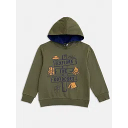 R&B Boys Green Printed Hooded Sweatshirt-picture-37