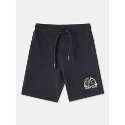 R&B Boys Navy Blue Cotton Embroidered Shorts-picture-40