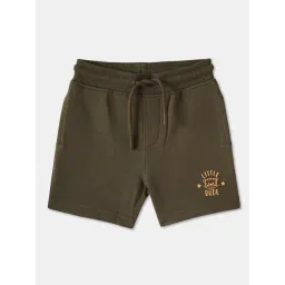 R&B Boys Olive Cotton Embroidery Shorts-picture-34