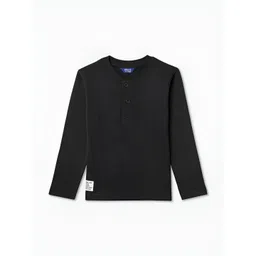 R&B Boys Solid Henley Neck Cotton T-shirt-picture-43