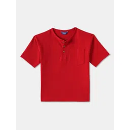 R&B Boys Solid Henley Neck Cotton T-shirt-picture-27