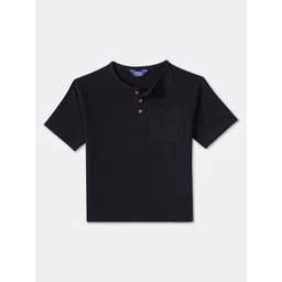 R&B Boys Solid Henley Neck Cotton T-shirt-picture-19