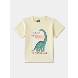 R&B Boys Yellow Cotton Graphic Print T-Shirt-picture-13