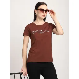 R&B Brown Cotton Graphic Print Regular Fit T-Shirt-picture-23