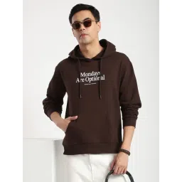 R&B Brown Cotton Regular Fit Printed Hoodie-picture-22