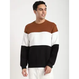 R&B Brown Cotton Regular Fit Striped Sweatshirt-picture-35