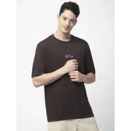 R&B Brown Cotton Relaxed Fit Printed T-Shirt-picture-15