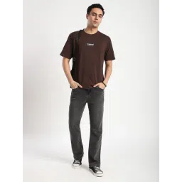 R&B Brown Cotton Relaxed Fit Printed T-Shirt image 5