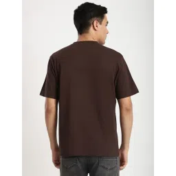 R&B Brown Cotton Relaxed Fit Printed T-Shirt image 2