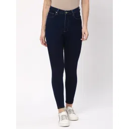 R&B Dark Blue Cotton Slim Fit Mid Rise Jeans-picture-37