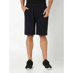 R&B Dark Navy Polyester Regular Fit Shorts-picture-32