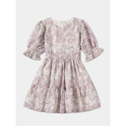 R&B Girls Floral Print A-Line Dress-picture-10