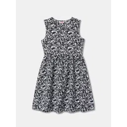 R&B Girls Floral Printed Cotton A-Line Dress-picture-26
