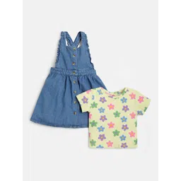 R&B Girls Floral Pure Cotton T-shirt with Dungaree-picture-22