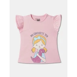 R&B Girls Graphic Printed Cotton T-shirt-picture-10