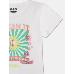 R&B Girls Graphic Printed Cotton T-shirt image 2