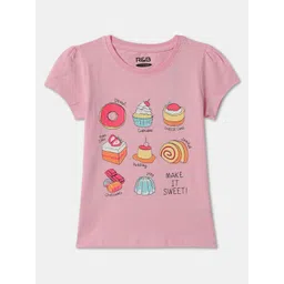 R&B Girls Graphic Printed Regular Sleeves Cotton T-shirt-picture-54