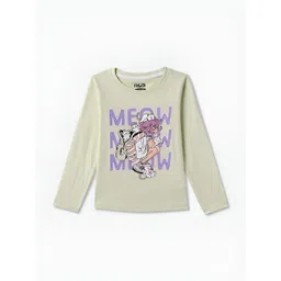 R&B Girls Graphic Printed Round Neck Cotton T-shirt-picture-51