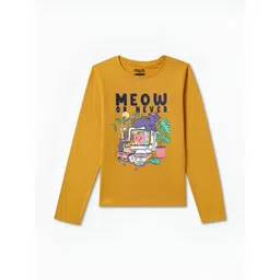 R&B Girls Graphic Printed Round Neck Cotton T-shirt-picture-37