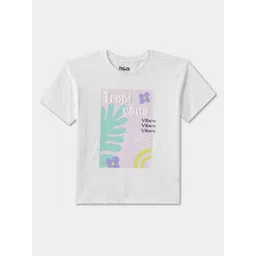 R&B Girls Graphic Printed Round Neck Cotton T-shirt-picture-17