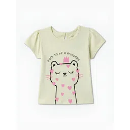 R&B Girls Graphic Printed Round Neck Cotton T-shirt-picture-40