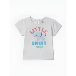R&B Girls Graphic Printed Round Neck Cotton T-shirt-picture-42