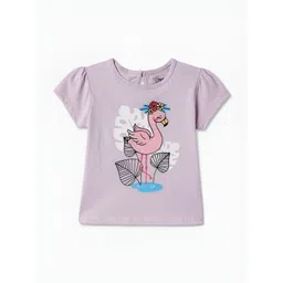 R&B Girls Graphic Printed Round Neck Cotton T-shirt-picture-43