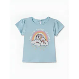 R&B Girls Graphic Printed Round Neck Cotton T-shirt-picture-16