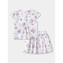 R&B Girls Round Neck Printed Top With Skirt-picture-24