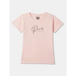 R&B Girls Typography Printed Round Neck Cotton T-shirt-picture-35