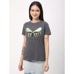 R&B Grey Cotton Graphic Print Regular Fit T-Shirt-picture-25