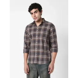 R&B Grey Cotton Regular Fit Checks Shirt-picture-32