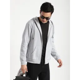 R&B Grey Cotton Regular Fit Hooded Jacket-picture-35