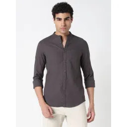 R&B Grey Cotton Slim Fit Shirt-picture-22