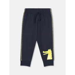 R&B Infant Boys Navy Blue Solid Drawstring Cotton Joggers-picture-13