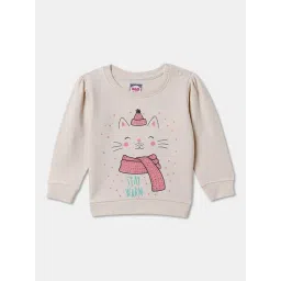 R&B Kids Beige Graphic Print Regular Fit Sweatshirt-picture-40