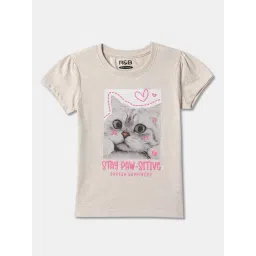 R&B Kids Beige Graphic Print Regular Fit T-Shirt-picture-18