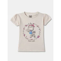 R&B Kids Beige Graphic Print Regular Fit T-Shirt-picture-10