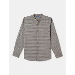 R&B Kids Beige Striped Regular Fit Shirt-picture-42