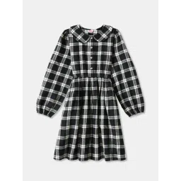 R&B Kids Black Checked Regular Fit Dress-picture-40