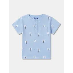 R&B Kids Blue Floral Print Regular Fit T-Shirt-picture-50