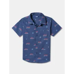 R&B Kids Blue Printed Regular Fit Shirt-picture-14