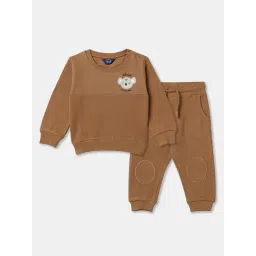 R&B Kids Brown Relaxed Fit Sweatshirt & Joggers Set-picture-23