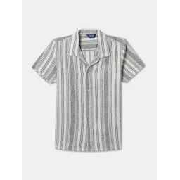 R&B Kids Grey Striped Regular Fit Shirt-picture-38