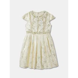 R&B Kids Ivory Embellished Regular Fit Dress-picture-29
