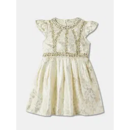 R&B Kids Ivory Embellished Regular Fit Dress-picture-28