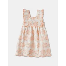 R&B Kids Ivory Embroidery Regular Fit Dress image 1