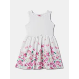 R&B Kids Ivory Floral Print Regular Fit Dress-picture-18