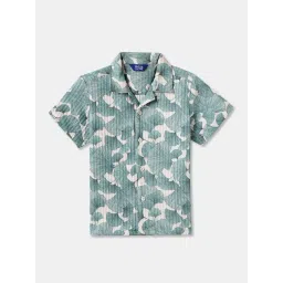 R&B Kids Ivory Floral Print Regular Fit Shirt-picture-19